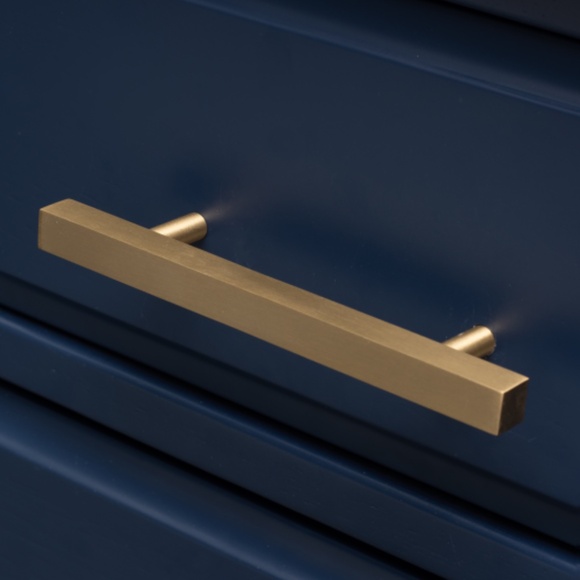 Long Modern  Brass Cabinet Pull -  Pull for Cabinets and Drawers Set of 2 - Picture 5 of 5